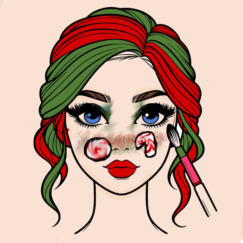 realistic person with makeup