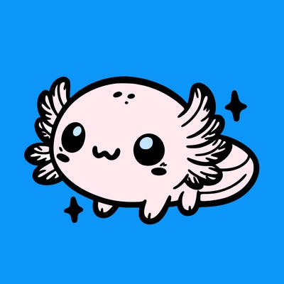 cute easy baby axolotl