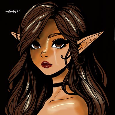 elf girl realistic dark fantasy