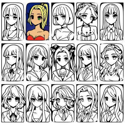 girls that look diffrent anime