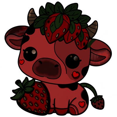 cute strawberry cow