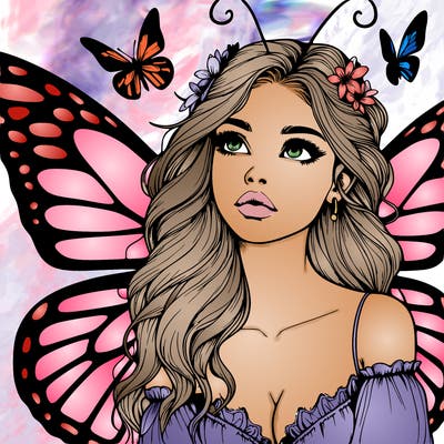 butterfly fairy realistic girl