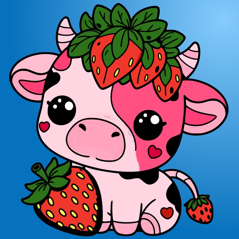 cute strawberry cow