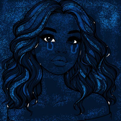 realistic girl with wavy hair and lips