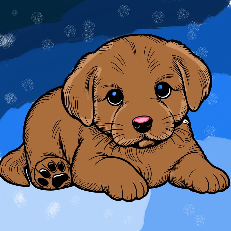 a cute realistic puppy