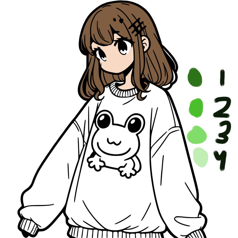 girl wearing frogging sweatshirt