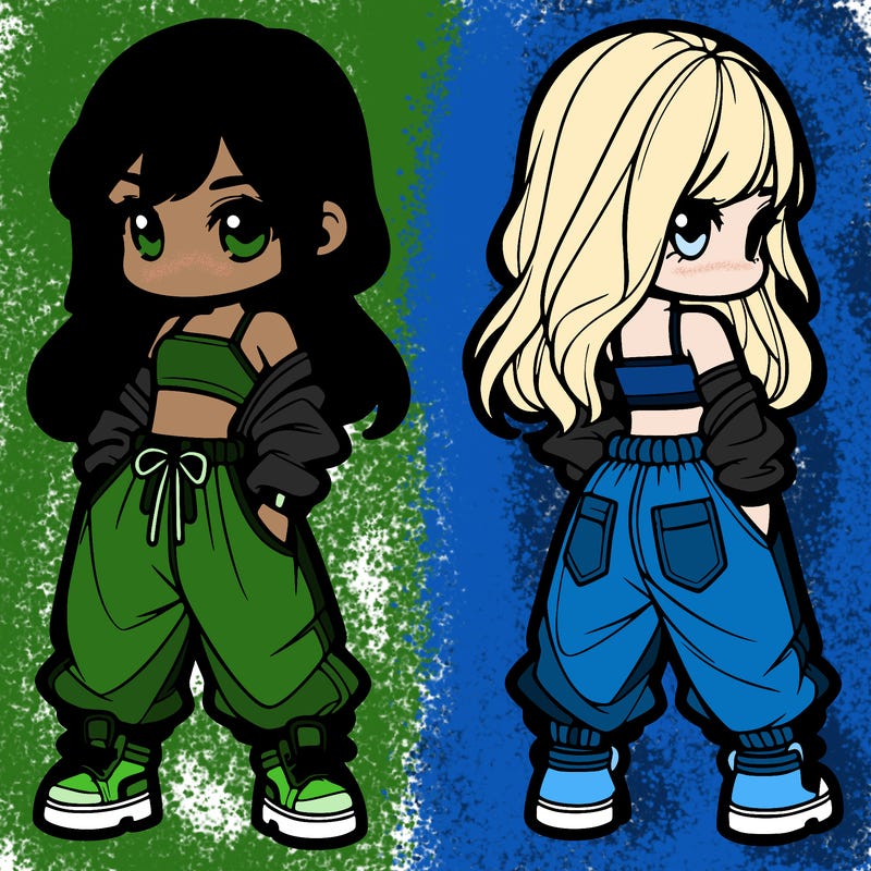 girl in crop top and baggy pants