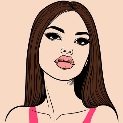 realistic woman with full lips