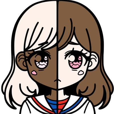 a split of a girl