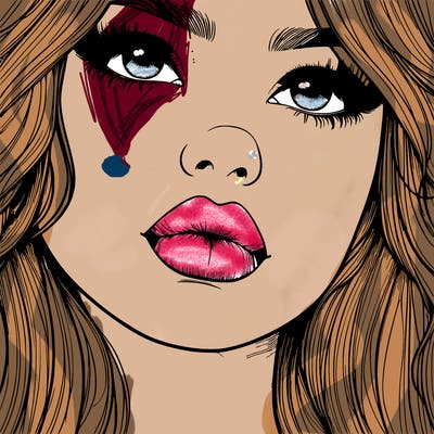 really realistic girl with lips