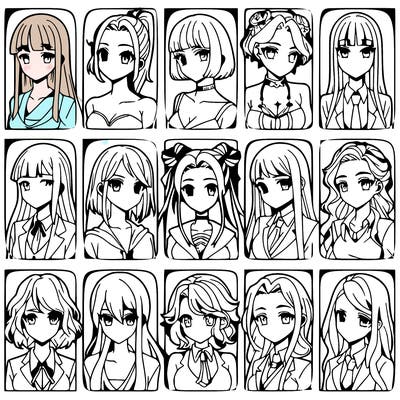 girls that look diffrent anime