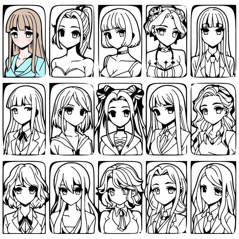 girls that look diffrent anime