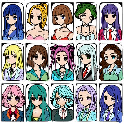 girls that look diffrent anime