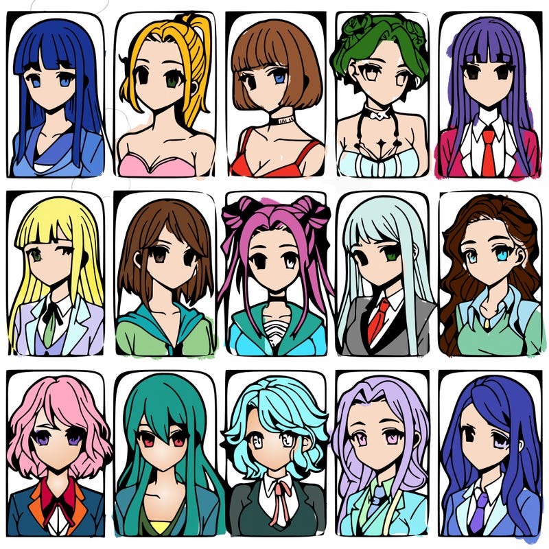 girls that look diffrent anime