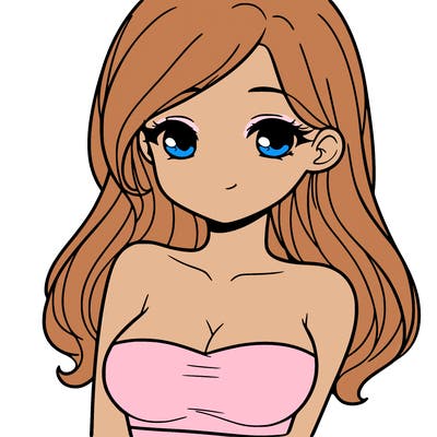 a pretty young girl in a tube top