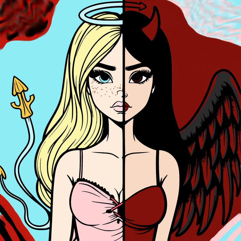 devil vs angel realistic girl