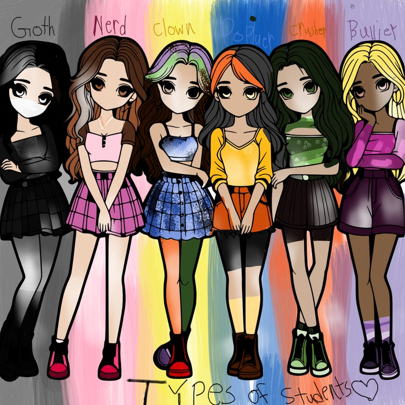 a group of girls realistic