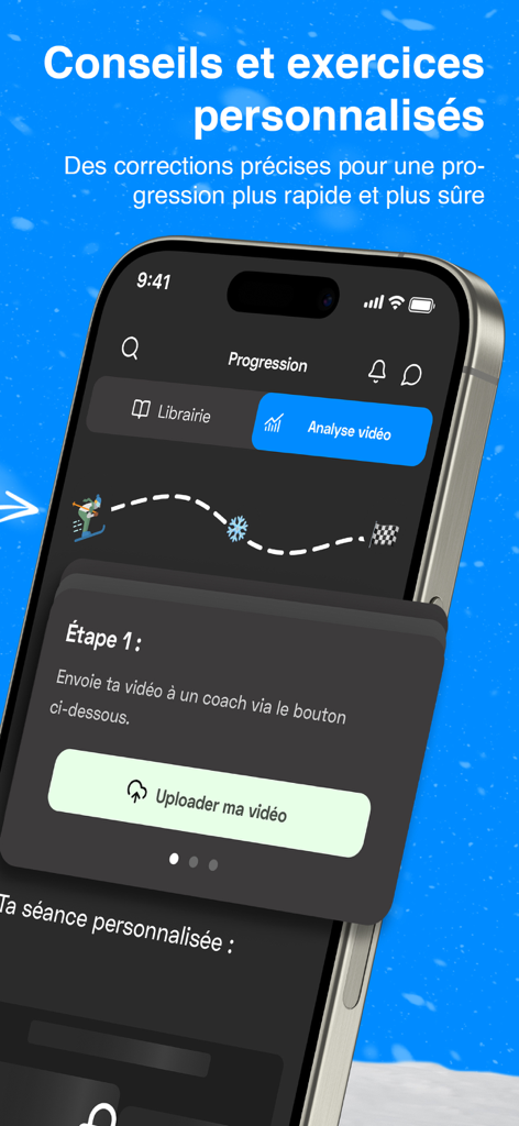 Winter Mate - Winter Mate app screen for uploading ski videos for professional coaching analysis
