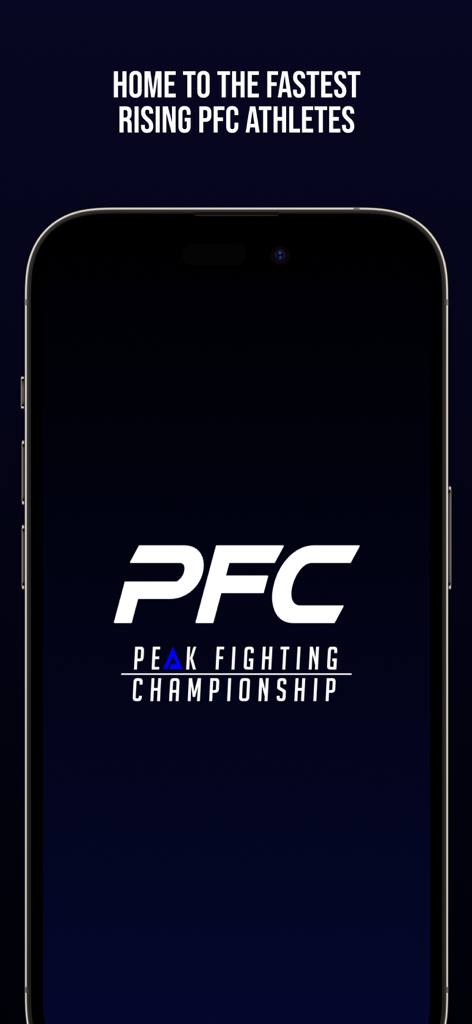 Peak Fighting - Peak Fighting Championship app home screen with PFC logo