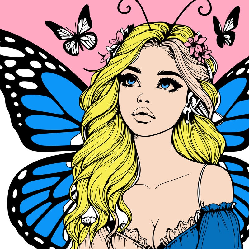 butterfly fairy realistic girl