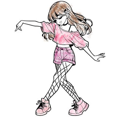 realistic girl danceing