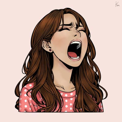 screaming realistic, girl