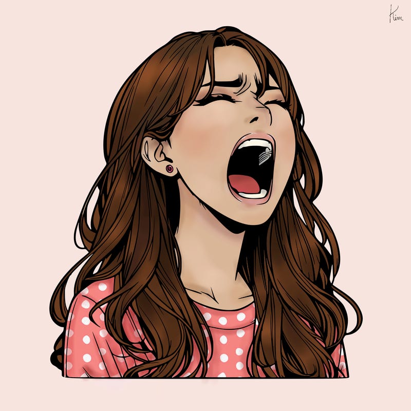 screaming realistic, girl