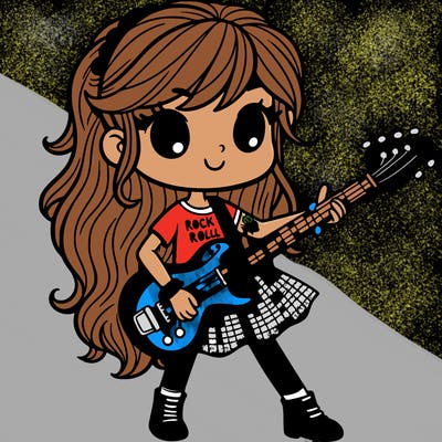 girl rock and roll guitar