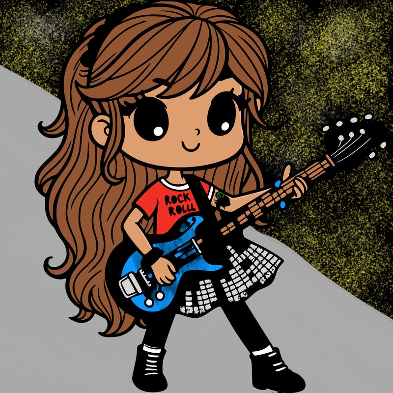 girl rock and roll guitar