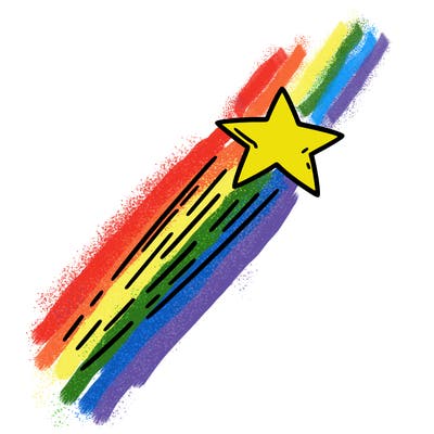 a shooting star in the sky