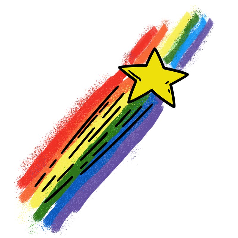 a shooting star in the sky