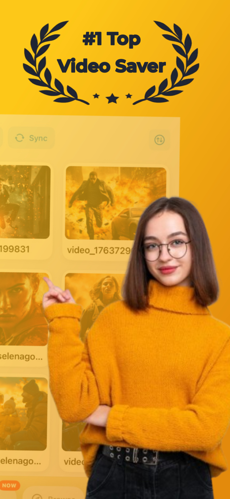 SnapTube : HD Videos Mp3 Music - A promotional screen for SnapTube showing the top video saver feature with a video library grid.