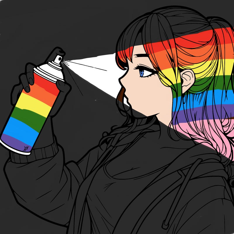 a realistic girl spray, painting