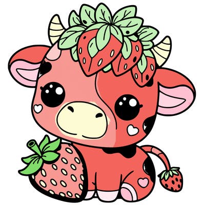 cute strawberry cow