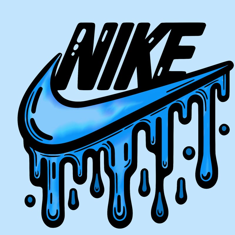dripping nike logo