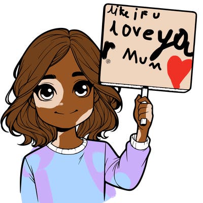 realistic girl holding up a sign