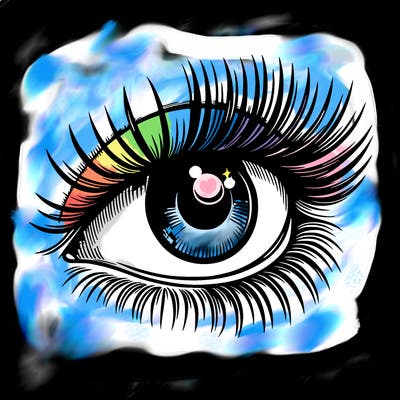 realistic eye long eylashes