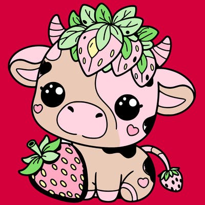 cute strawberry cow