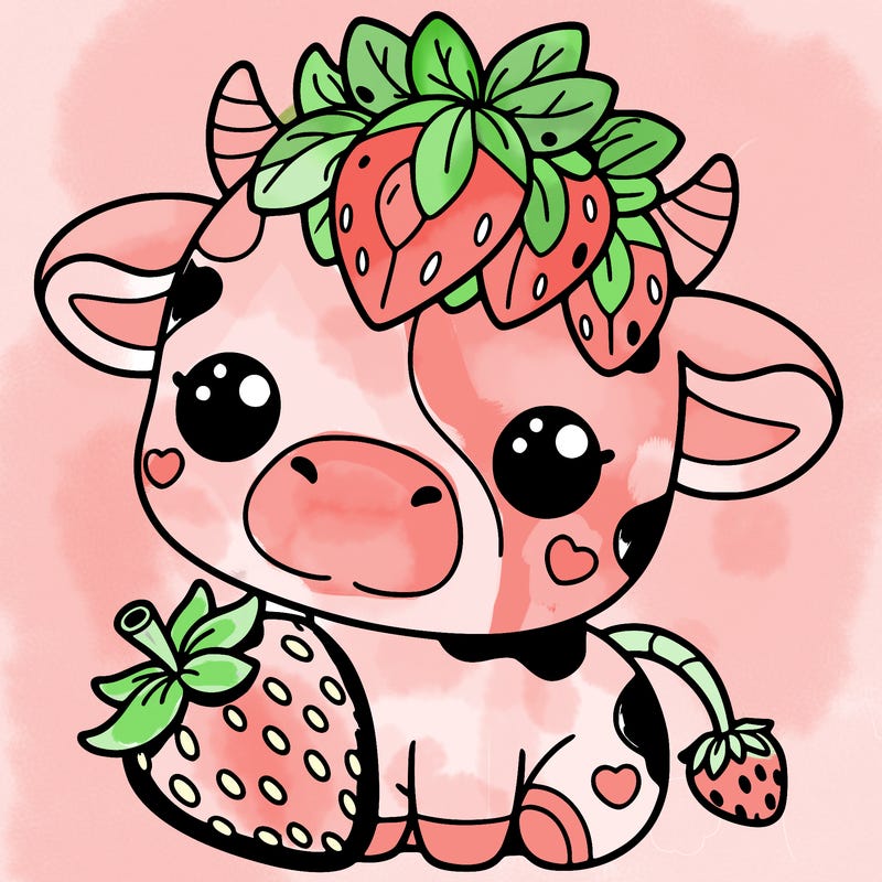 cute strawberry cow