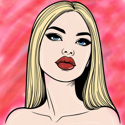 realistic woman with full lips