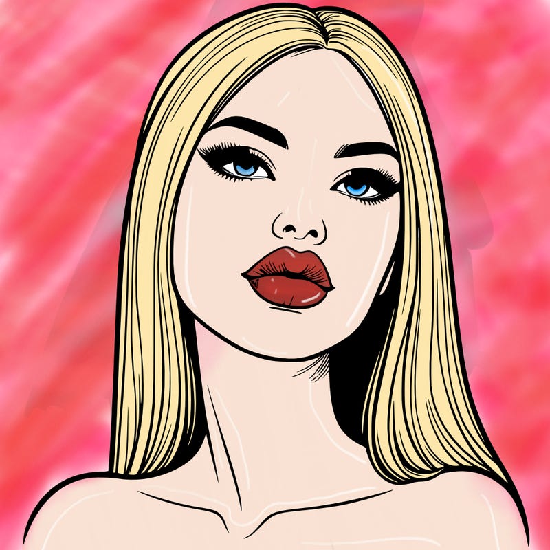 realistic woman with full lips