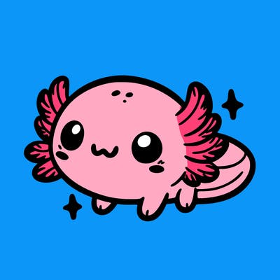 cute easy baby axolotl