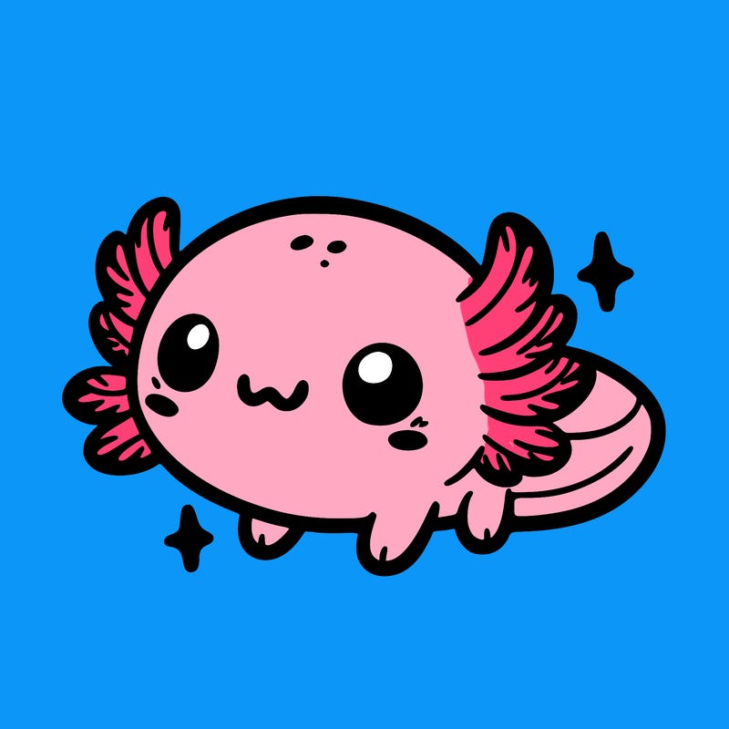 cute easy baby axolotl