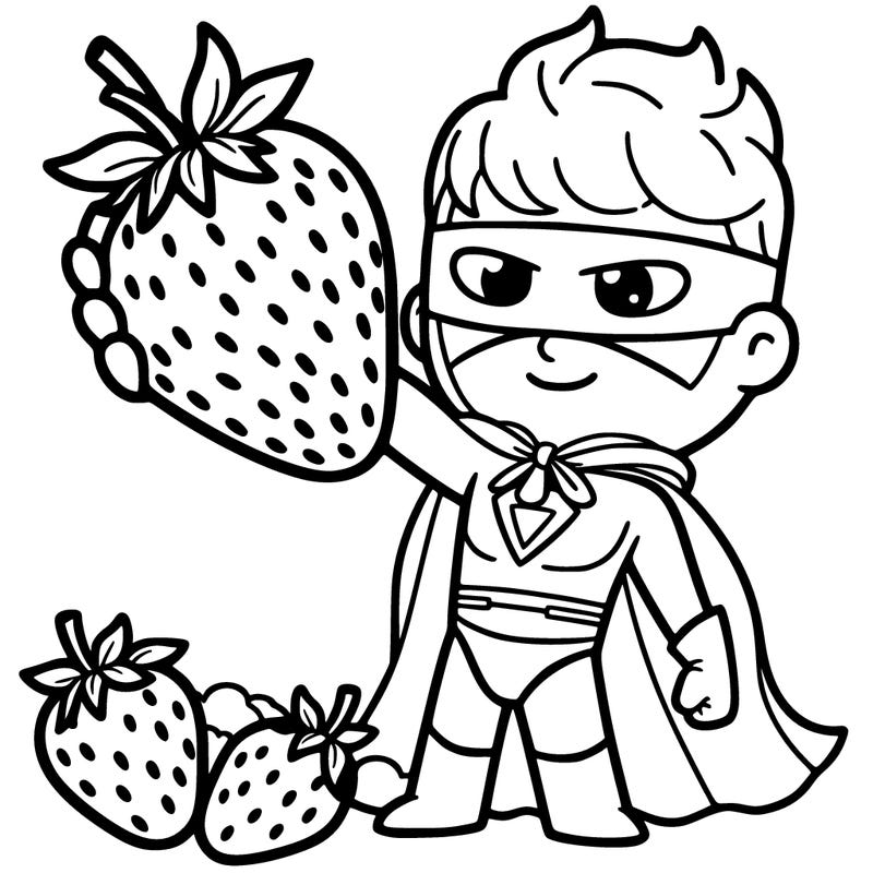 superhero with strawberrys