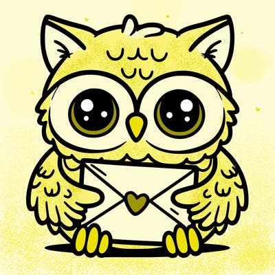 owl holding an envelope