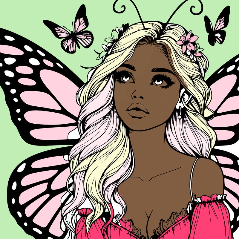 butterfly fairy realistic girl