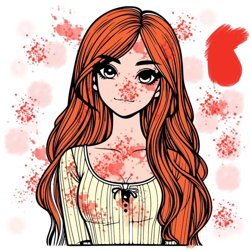 realistic girl with long hair