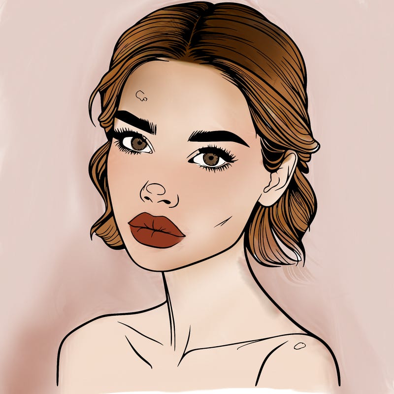 a fashion model with skin marks on her face realistic