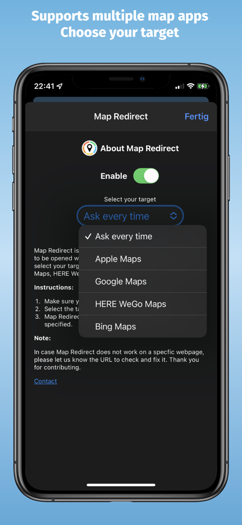 Map Redirect for Map Links - Utilities App | MWM