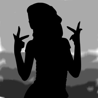 realistic teenage girl with braids and a beanie and crop top doing 🫶🏼